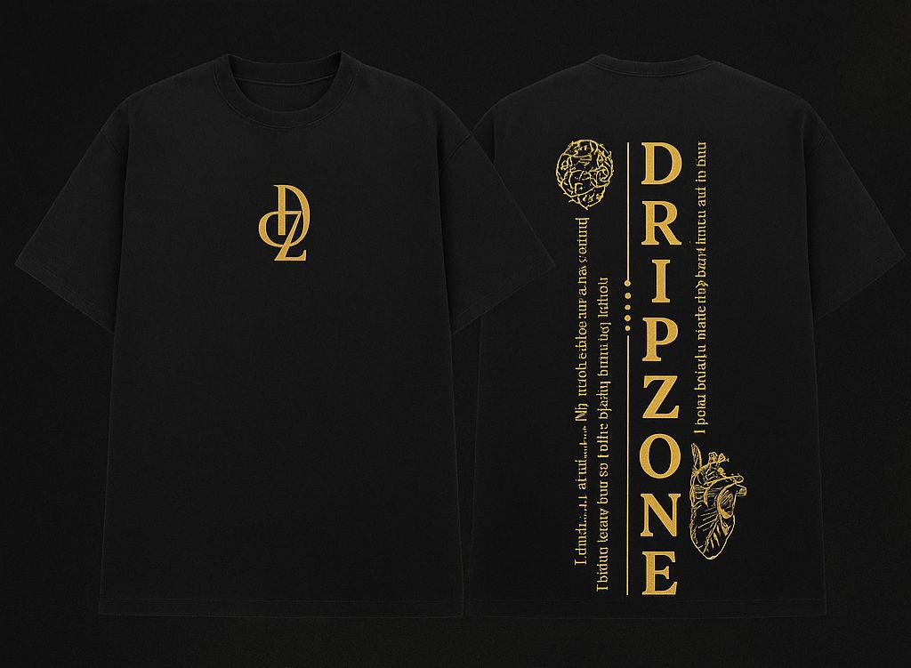 DROP SHOULDER BLACK T-SHIRT